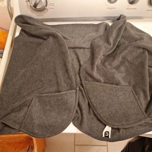 Fleece Wrap Shawl with Large Front Pockets -